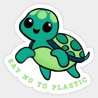 Sea Turtle Say No to Plastic Sticker